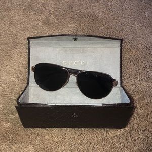 Authentic Gucci aviator glasses and case